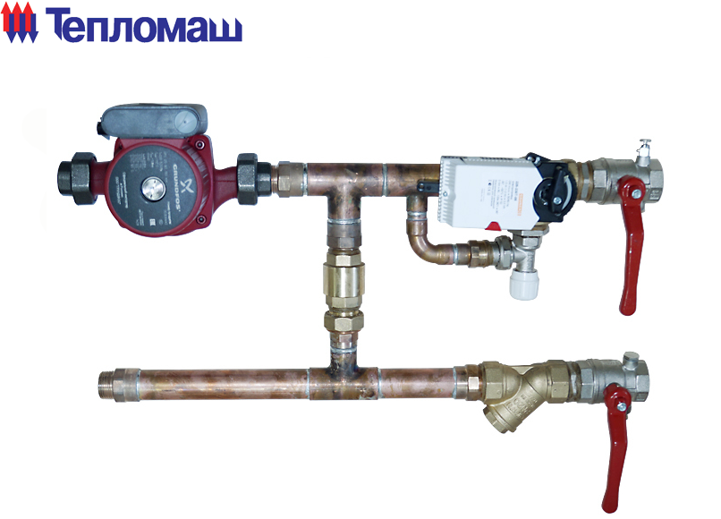 Смесительный узел для завес с водяным источником тепла "Узел 21Н" (с насосом)